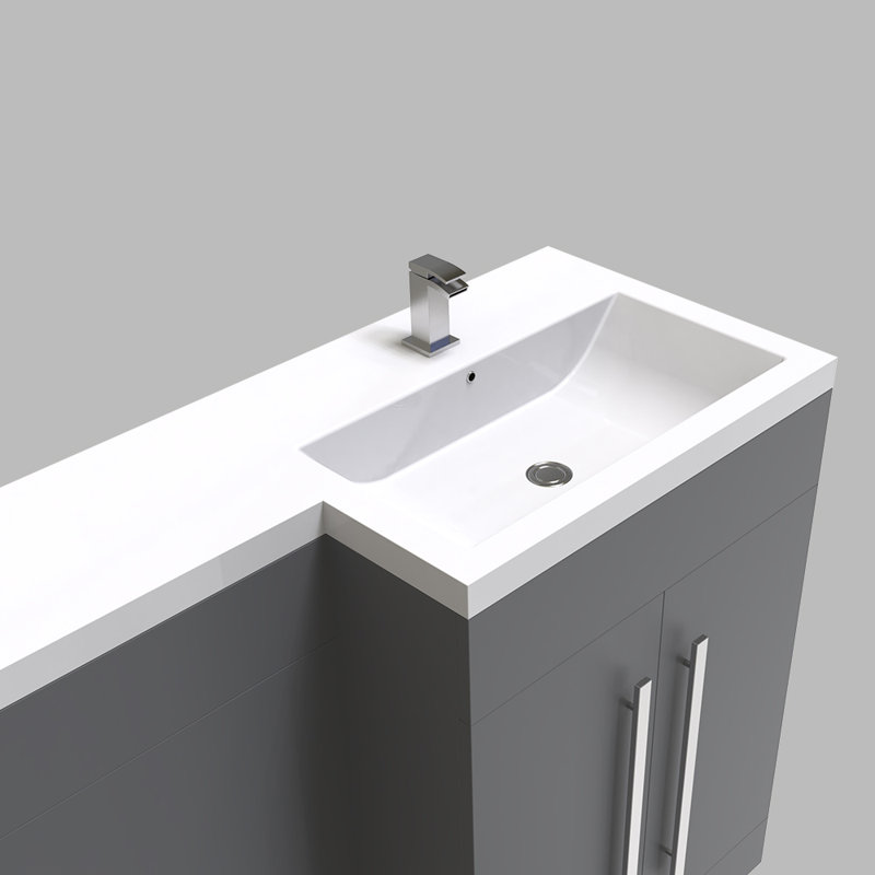 Buhler 1100mm Single Bathroom Vanity with Polyglomerate Basin, Gray