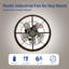 Ventilateur de plafond encastré de 20 po avec lumière, style sans pales avec télécommande, luminaire d'intérieur moderne noir campagnard et nickel brossé