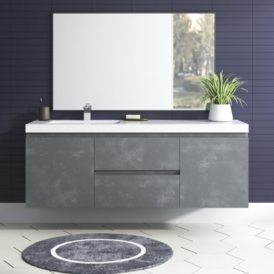 Single Bathroom Vanity with Acrylic Top