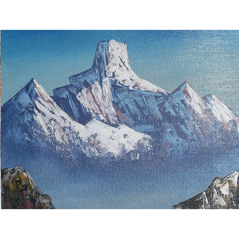 Peinture du Mont Ama Dablam Yak Crossing | Huile sur toile