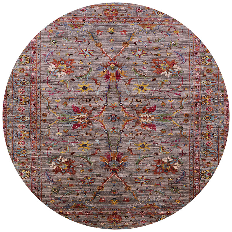 Tapis oriental gris, Rond 5 pi