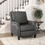 Fauteuil inclinable gris transitionnel avec assise en métal gris pour espace de vie principal, transitionnel, profondeur 21 po