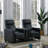Nseluka Black Upholstered Home Theater Storage Wedge Console