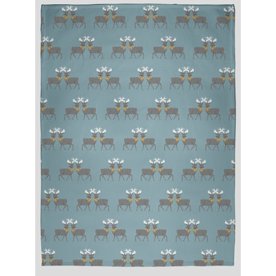 Merry Deer Pattern Christmas Throw Blanket