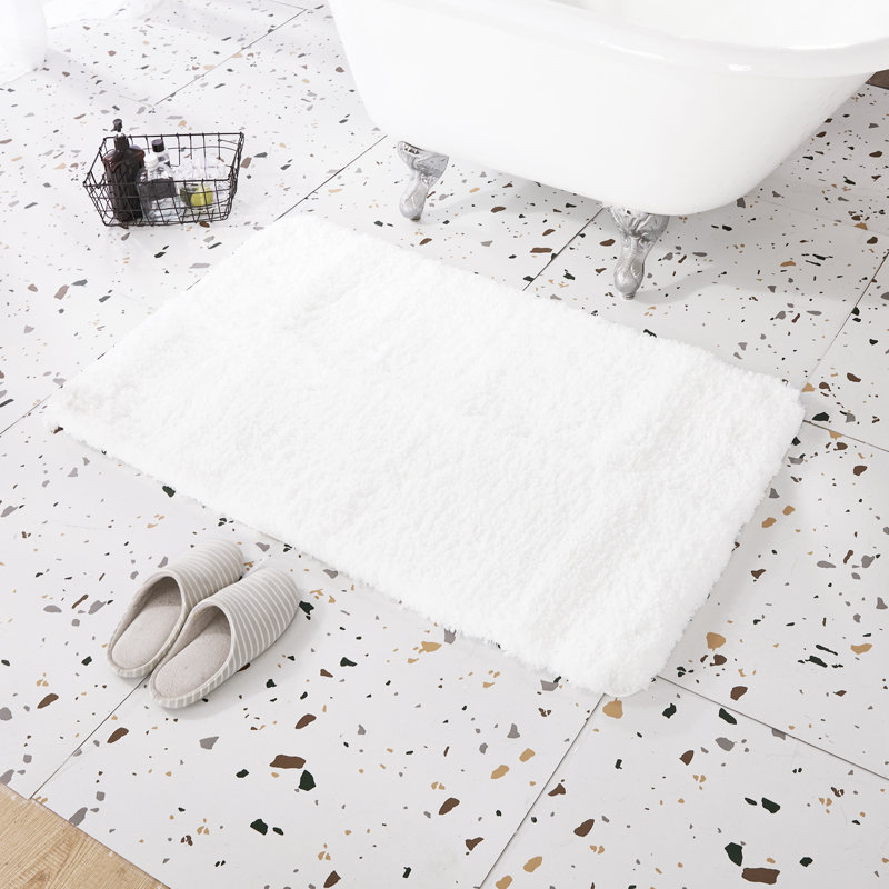 Mirrabooka Non-Slip Bath Rug, 24" W x 36" L, White