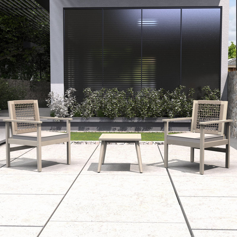 Brandenburg Acacia Wood 3-Piece Outdoor Conversation Set