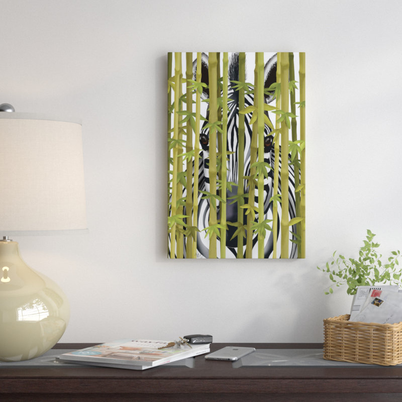 « bambou zèbre », reproduction d’impression sur toile, H 18 po x l 12 po x P 1,5 po, Pas de tapis, Toile tendue