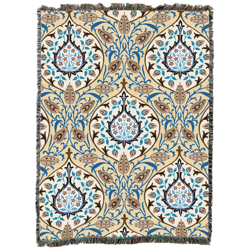 Couverture de Noël Pure Country Weavers par William Morris Rosebud, L 80 po x L 60 po, Tole