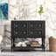 Ensemble de meuble-lavabo avec lavabo 36 po, lavabo en céramique encastré, ensemble de meuble-lavabo autoportant avec 4 tiroirs, meuble-lavabo à cadre en bois massif, noir-508711669