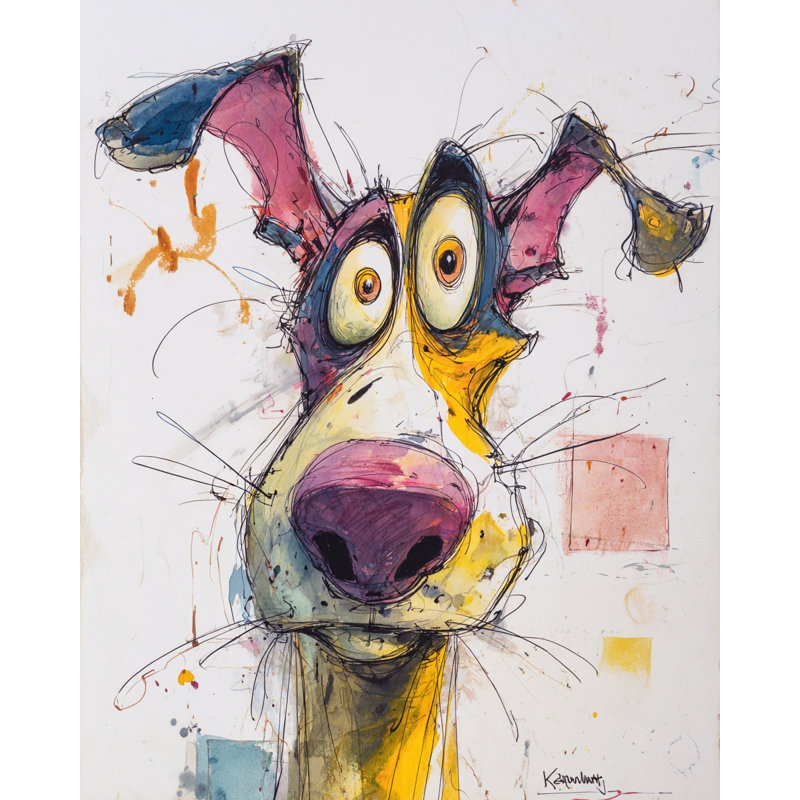 Art sauvage sur toile tendue, 48"H x 32"W x 1.5"D