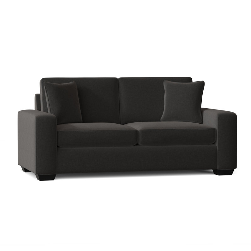Anastase Upholstered 79'' Sofa, Espresso, Bennett Charcoal Performance