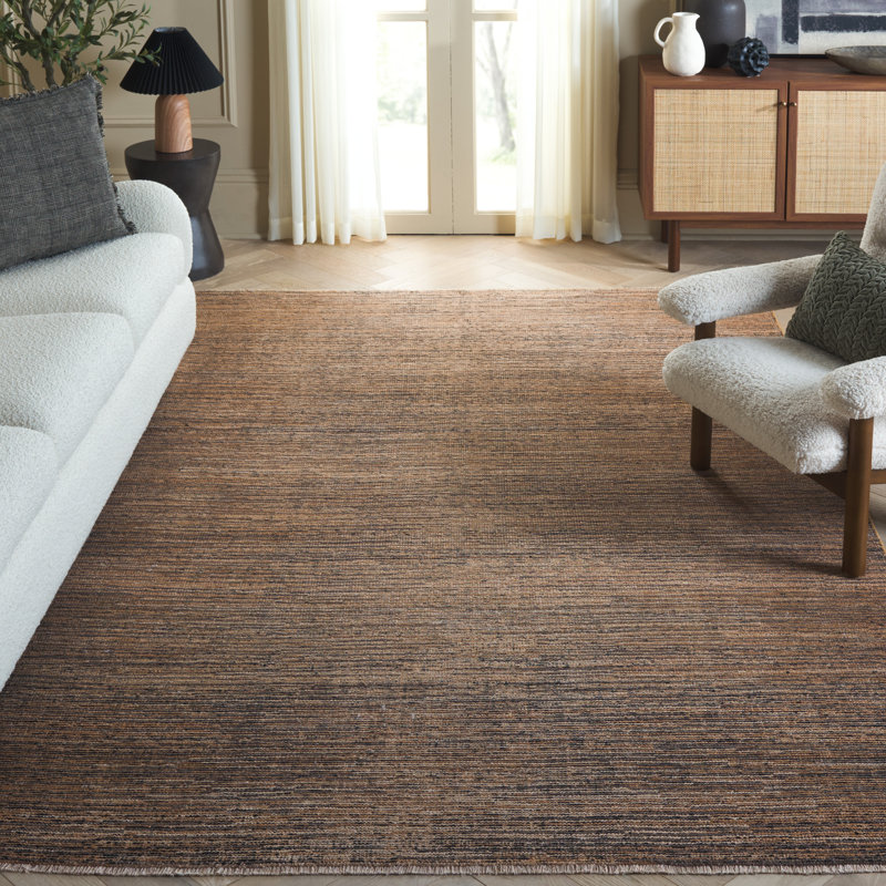 Gray Hand-Knotted Wool and Viscose 6' x 9' Area Rug