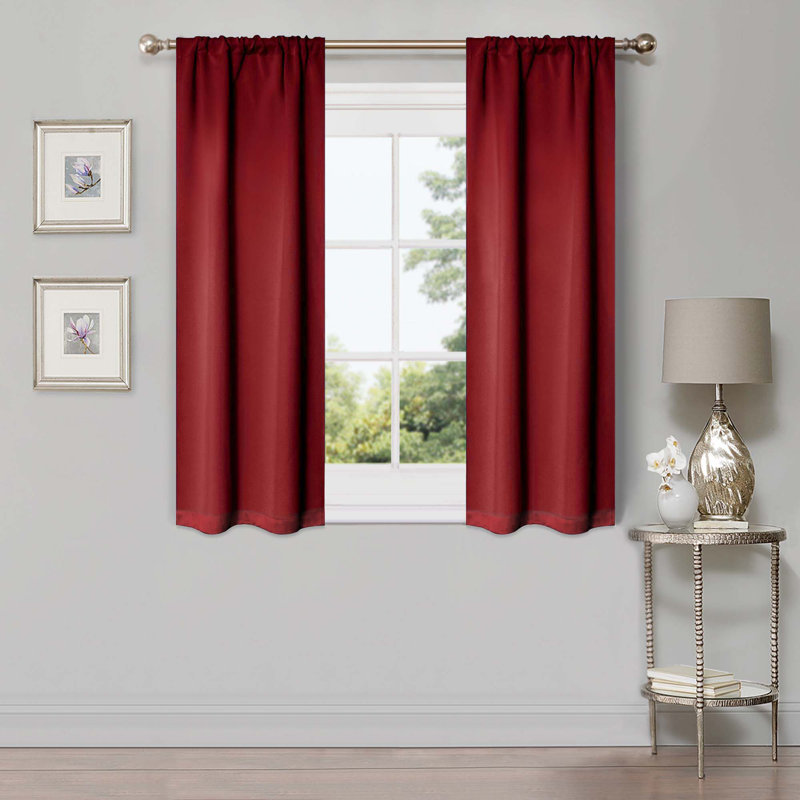 Paire de rideaux obscurcissant avec œillets Millendon, Sangria, L 26 po x L 63 po