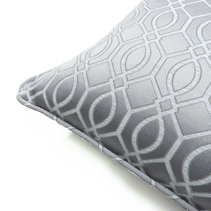 Geometric Square Cushion, Dark Grey