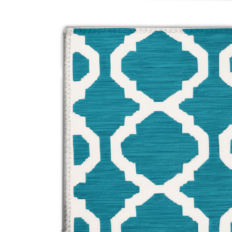 Tapis bleu intérieur et extérieur Trellis, Rectangulaire 2 pi x 3 pi