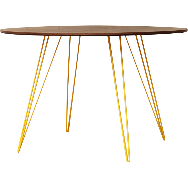 Table de salle à manger Williams, Jaune, H 30 po x L 54 po x l 46 po, Noyer