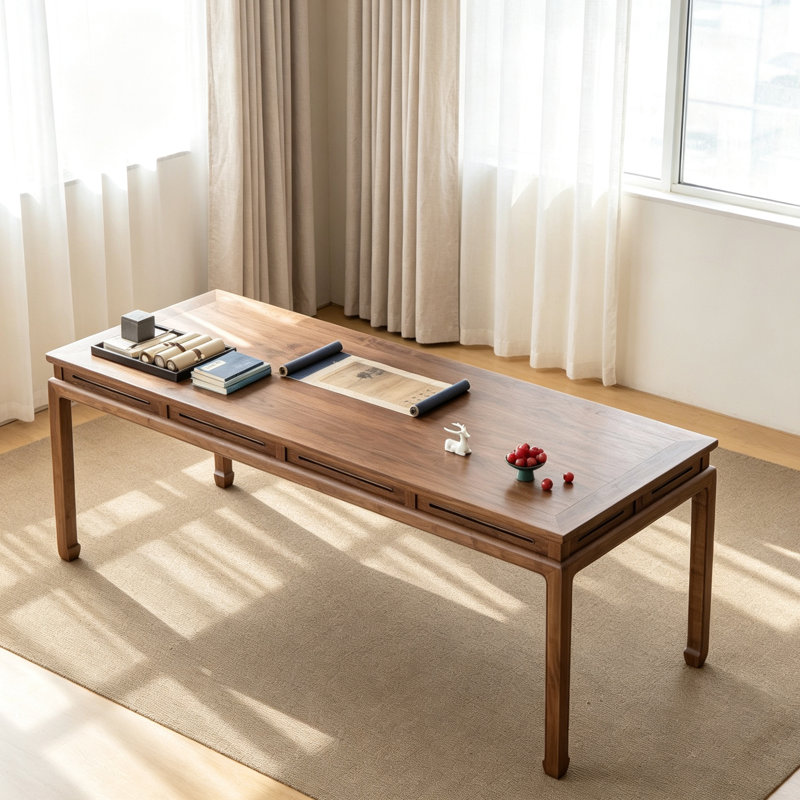 Bureau en bois massif de style musical