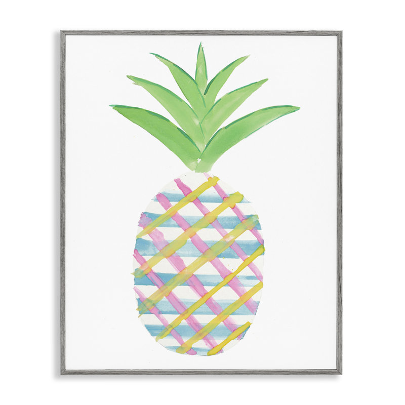 Giclée à carreaux, ananas, par Julie DeRice, Estampe numérique Farmhouse, H 20 po x l 16 po
