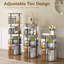 Revolving 4-Tier Bookshelf Tower, Hexagonal Corner Bookcase With 360° Spin, Vertical Organizer For Living Room, Office & Bedroom