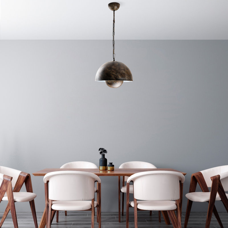 Antiquation Metal Chandelier, Ø11.8 x 9.8 inches | Non-Adjustable Height, Total Height: 27.6 inches | 1 x E27 Socket, Max 40W (Bulb Not Included) | Elegant Lighting for Dining Rooms & Living Spaces, IP20 Rated