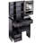 29.2" Small Size Left Drawer Desktop Vanity Table + Cushioned Stool