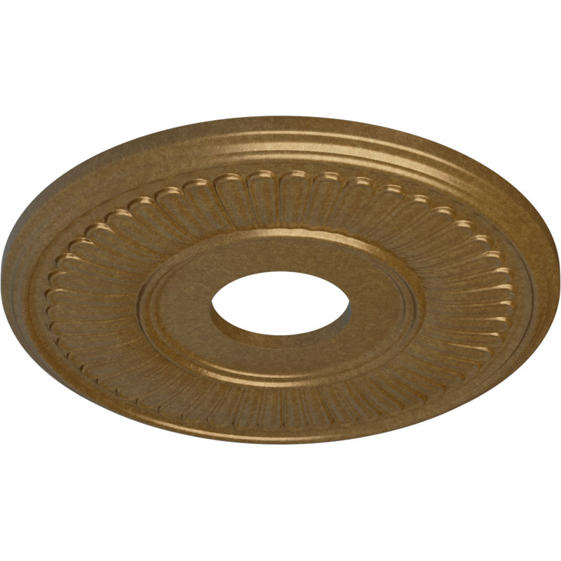 Médaillon de plafond Endurathane Berkshire, P 15 3/4 po x P 3 7/8 po x P 3/4 po (convient aux auvents jusqu'à 7 po), finition or pâle peinte à la main
