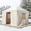 Arrêtez les dommages hivernaux! La housse de pavillon de jardin ultime 12 pi x 16 pi crée un espace de rangement supplémentaire pour les meubles de patio -118588401