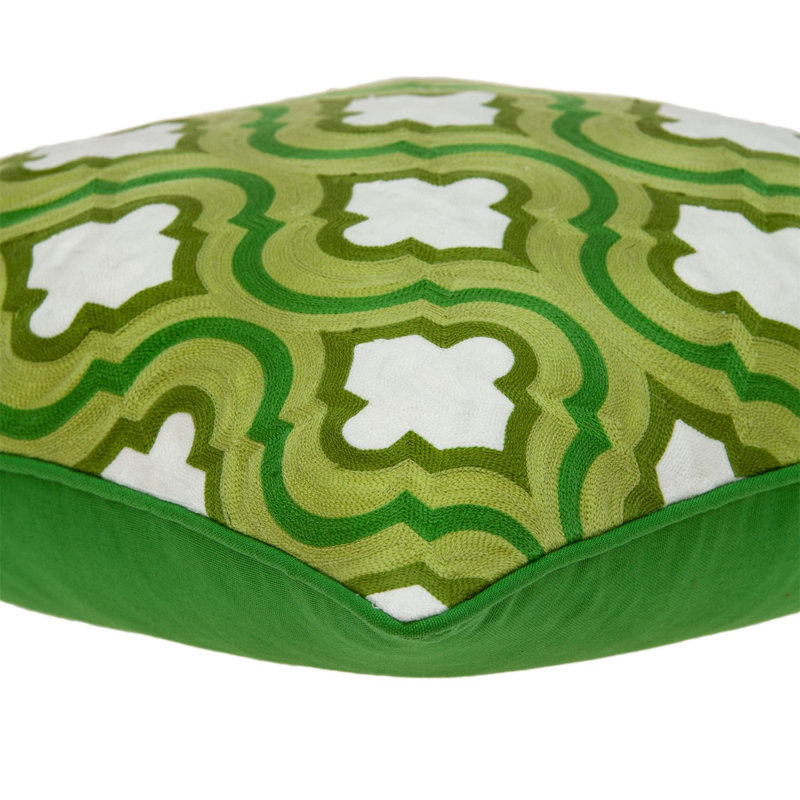 Gamma Green and White Throw Pillow, Polyester/Polyfill