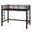 Metal Loft Bed With Ladder And Guardrails-1287963187