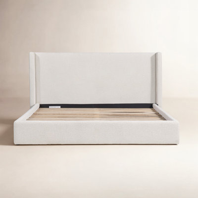 Mele Linen Upholstered Wingback Bed