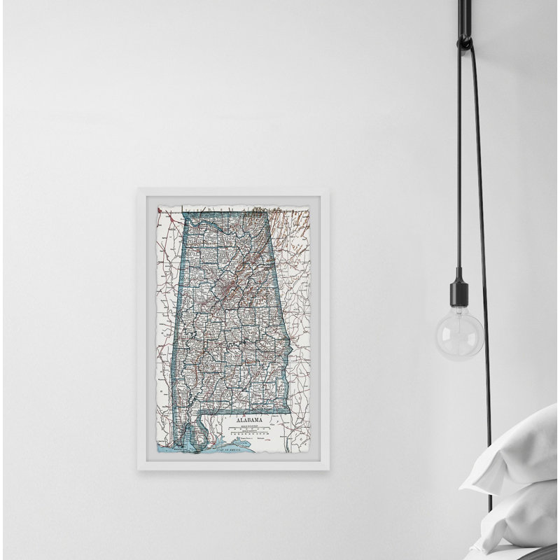 " Green Alabama Map ", 45" H x 30" W x 1.5" D