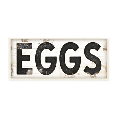 « œufs typographie rétro sign », art mural