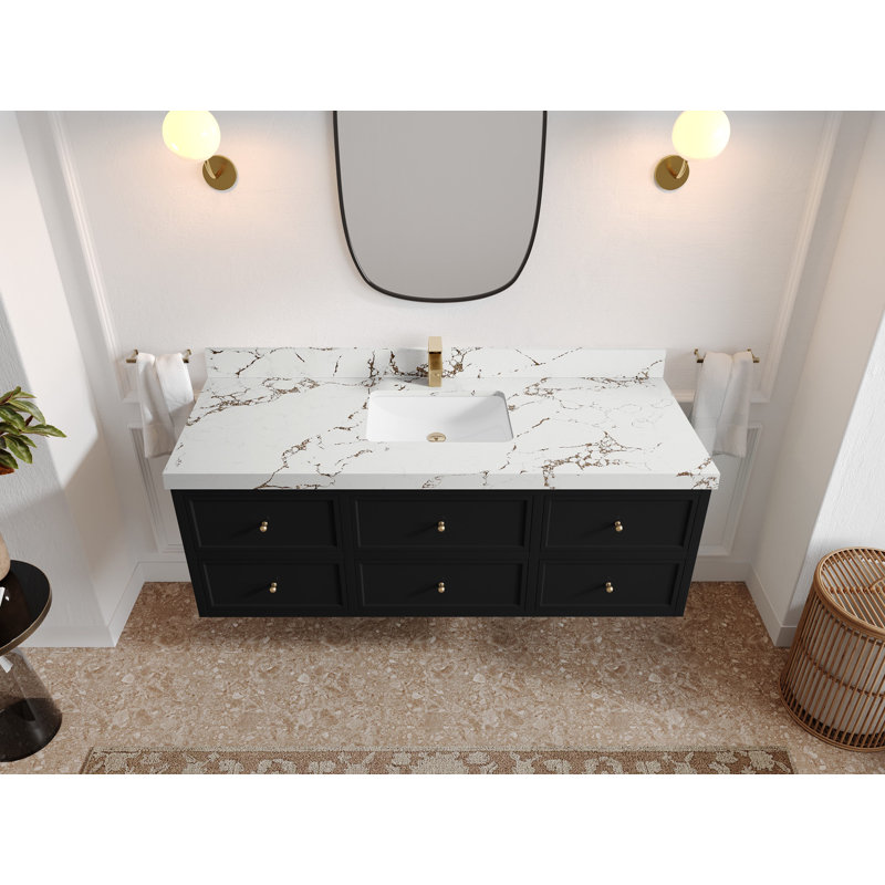 Ensemble de meuble-lavabo simple 60 po Roswell, Brun Viola