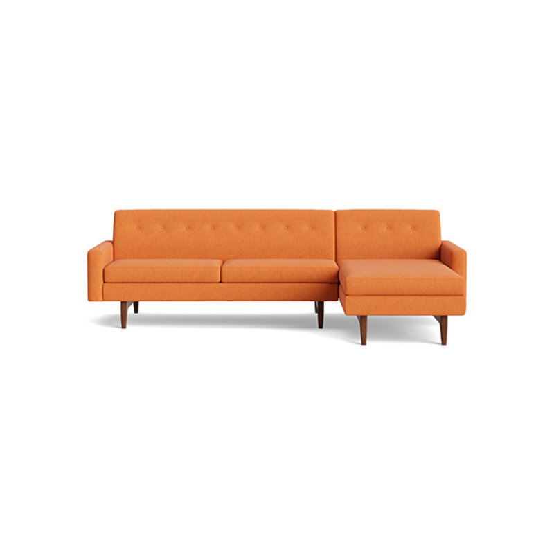 Tyler Chaise Sectional, Performance Weave - Carrot, Right Hand Facing