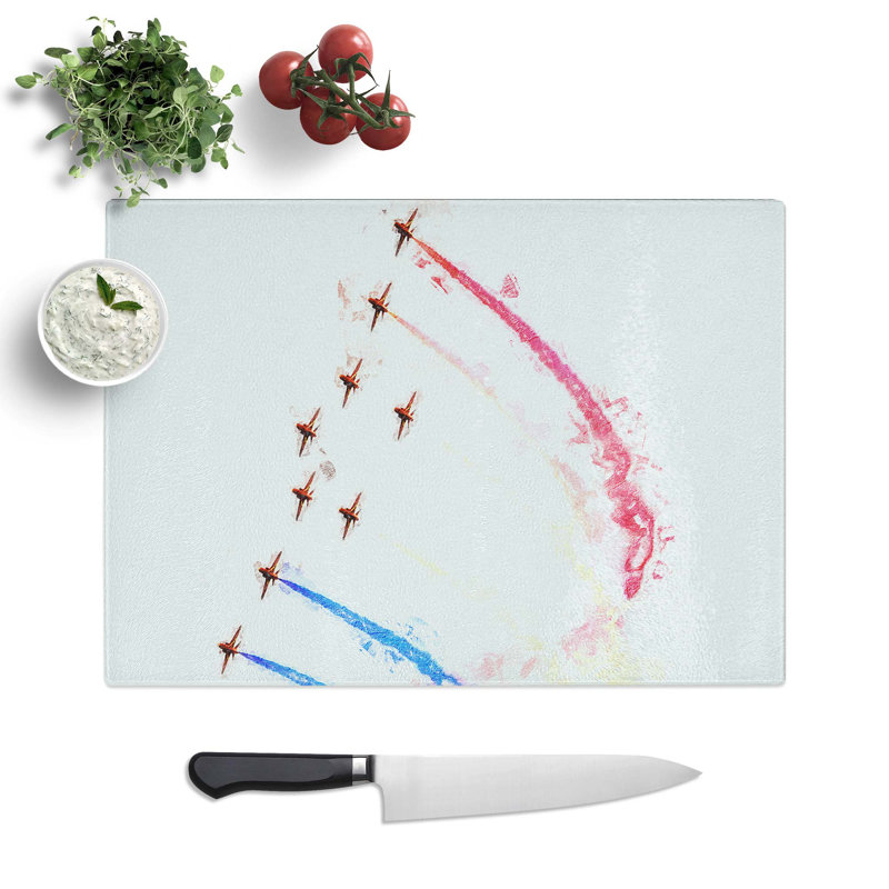Tempered Glass the Red Arrows Chopping Board, 39 cm W x 28.5 cm L