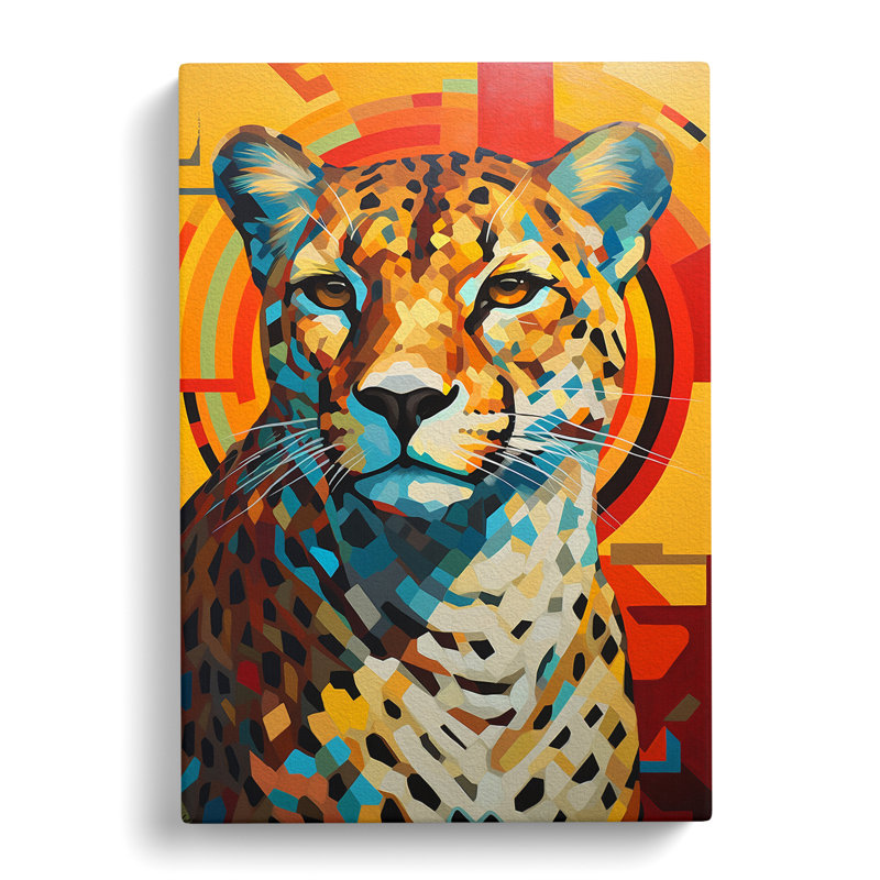 Cheetah Constructivism - No Frame Print, 60cm H x 40cm W x 3cm D