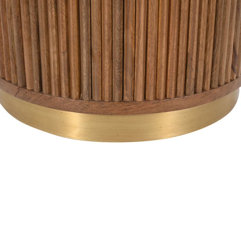Transitional Fluted Accent Side Table