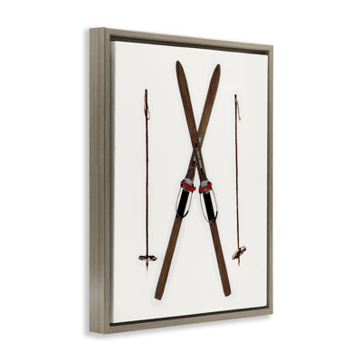 Art mural sur toile Minimal Winter Skis par Charity Henderson