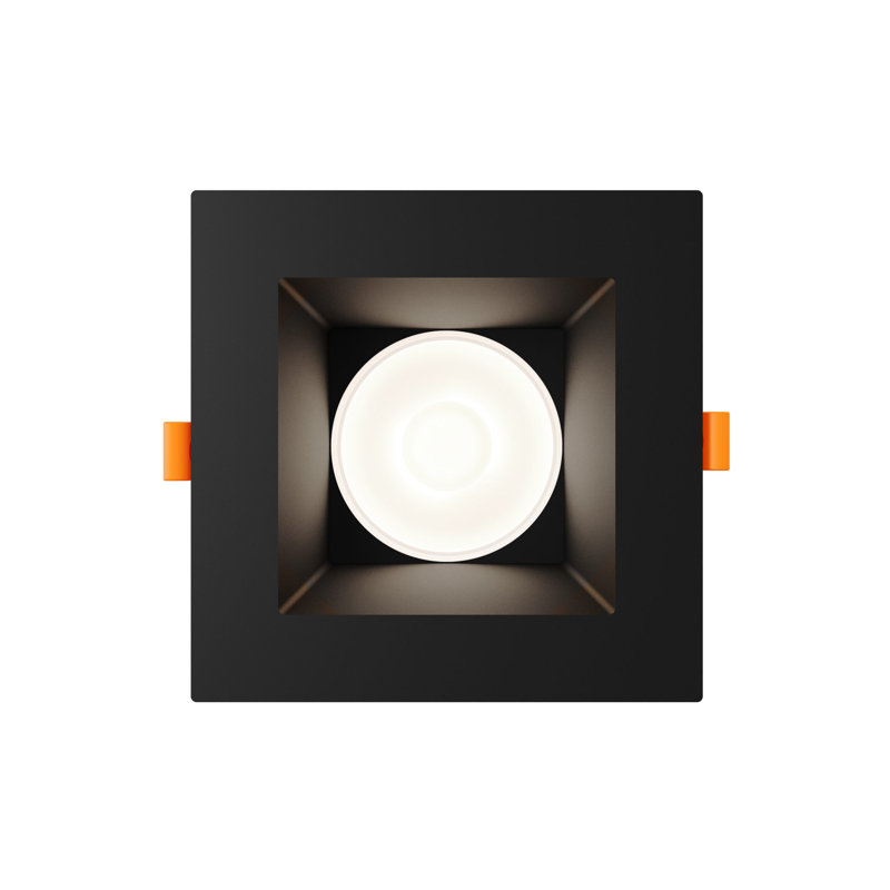 Luminaire encastré carré RGR de 6 pouces avec 5 CCT et gradation à chaud, Black