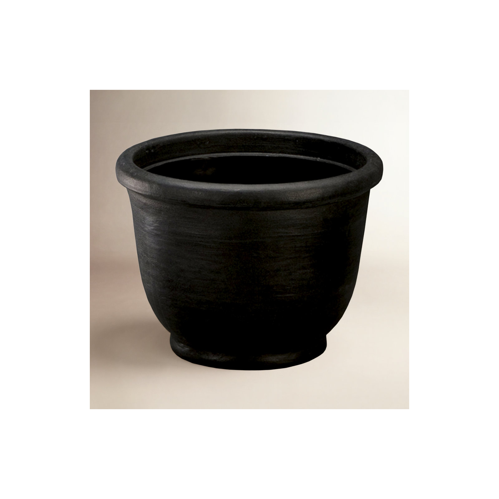 Leontion Plastic Pot Planter, Caviar Black, 17.25" H x 21.73" W x 21.73" D