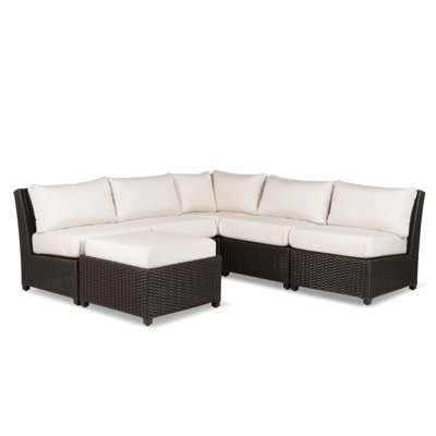 Canapé modulaire d'extérieur en osier de 93 po avec coussins Sunbrella Siesta Key