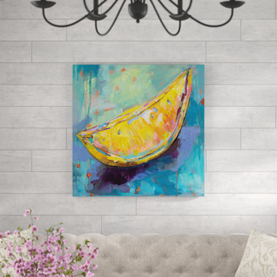Lemon Wedge by Jeanette Vertentes - Wrapped Canvas Painting