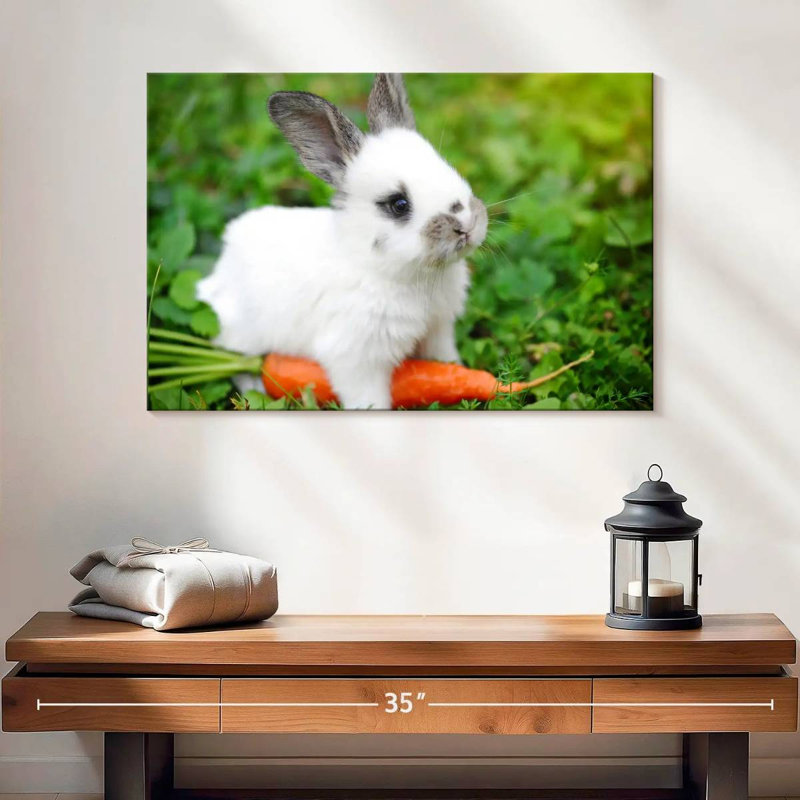 Bunny Eating Carrot, 16" H x 24" W