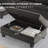 Shavera Velvet Upholstered Modular Sectional Sofa with Tufted Seat Cushions and Storage Ottoman-1580369715