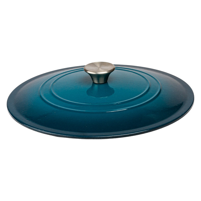 Dark Teal Enameled Cast Iron 5 Qt. Dutch Oven Braiser