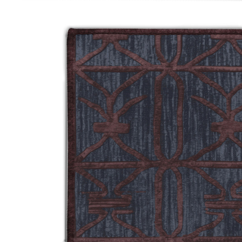 Tapis mauve intérieur et extérieur Trellis, Rectangulaire 2 pi x 3 pi