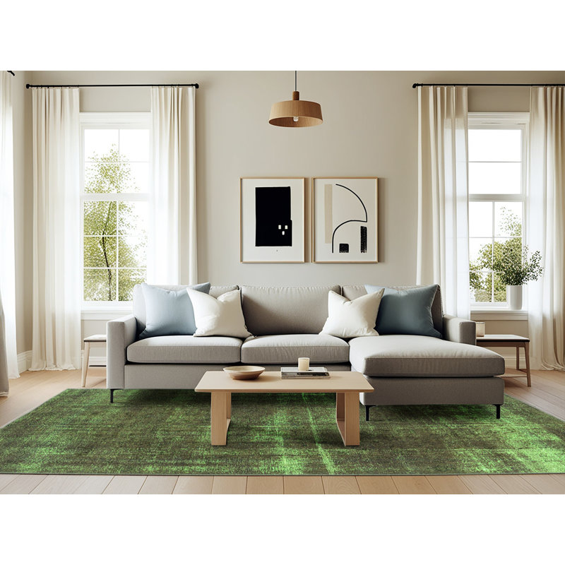 Barty Washable Abstract Indoor Rug, Rectangle 6' x 9'