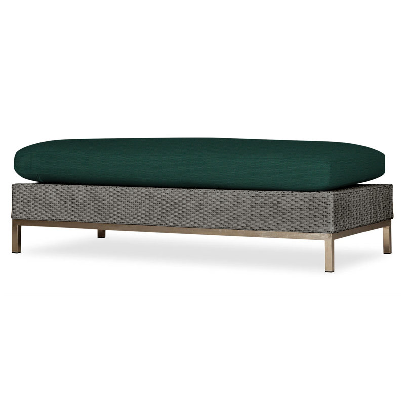 Elements Outdoor Ottoman, Pewter, Demo Oatmeal