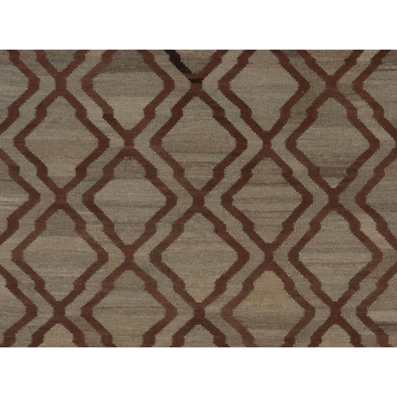 Tapis brun handwoven à tissage plat