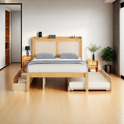 Arivaca Wicker Standard Bed with Drawers